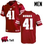 Men's Wisconsin Badgers NCAA #41 Noah Burks Red Authentic Under Armour Big & Tall Stitched College Football Jersey HN31D38ZT